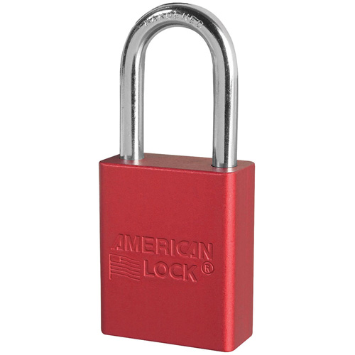 American Lock® Safety Padlocks, Red, Keyed Alike, Aluminum, 1-1/2" Width