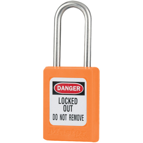 S31 Zenex™ Safety Padlocks, Orange, Keyed Alike, Thermoplastic, 1-3/8" Width