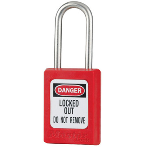S33 Zenex™ Safety Padlocks, Red, Keyed Alike, Thermoplastic, 1-3/8" Width