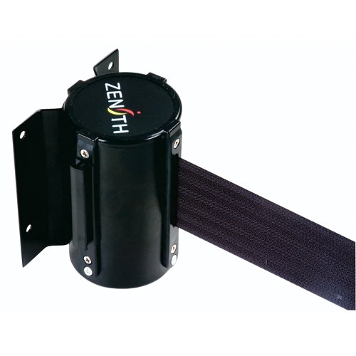 Wall Mount Barrier, Steel, Screw Mount, 12', Black Tape