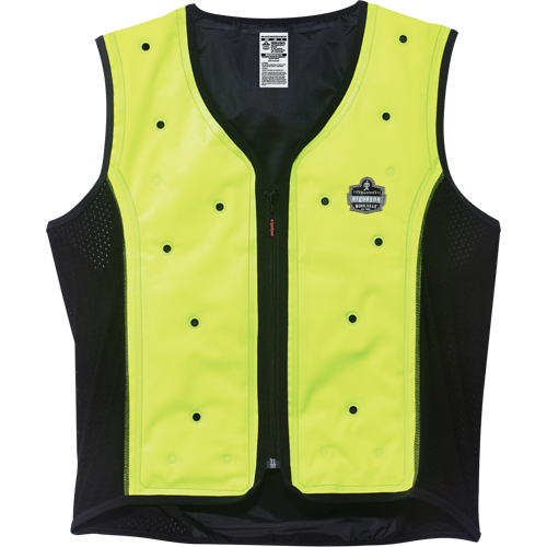 Chill-Its® 6685 Dry Evaporative Cooling Vests, Medium, High Visibility Lime-Yellow