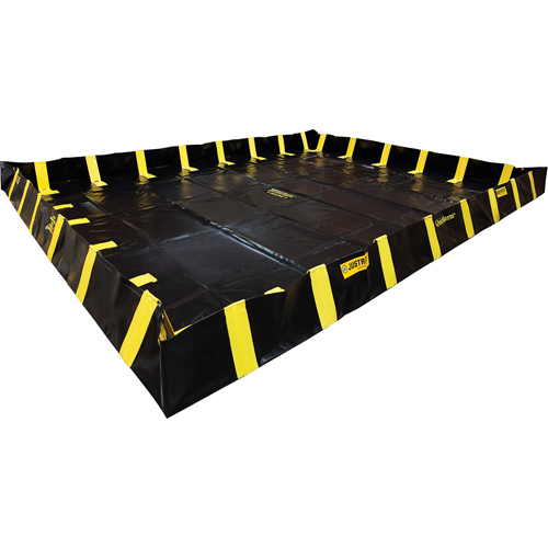 QuickBerm® Containment Berm with Inside Wall Supports, 1795 gal. Capacity, 12' W x 20' L x 12" H, Snap-Up Bracket