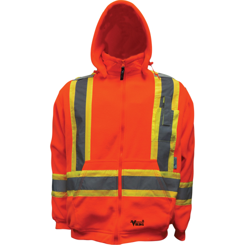 Safety Fleece Hoodie, Fleece/Polyester, Large, Orange