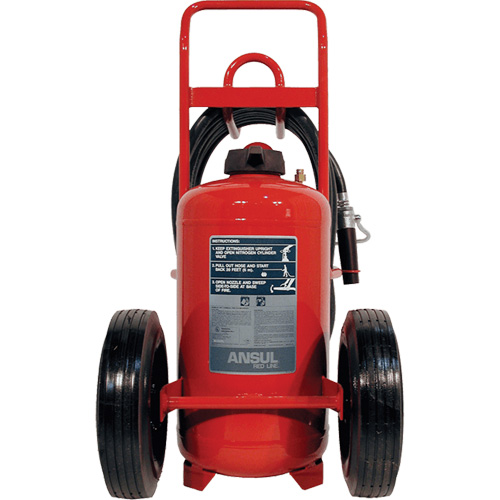 Red Line® Wheeled Fire Extinguishers, BC, 125 lbs. Capacity