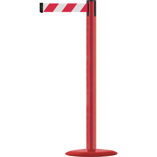 Marine Post, Steel, 38" H, White/Red Tape, 13' Tape Length