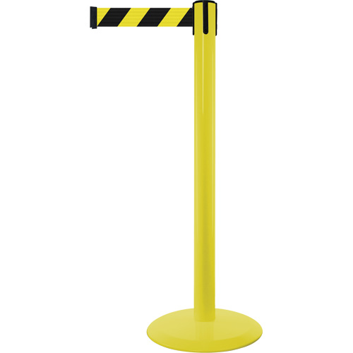Marine Post, Steel, 38" H, Black/Yellow Tape, 13' Tape Length