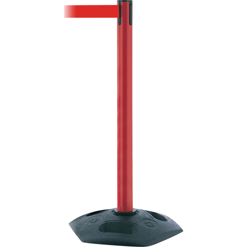 Single Line Heavy Duty Post, Plastic, 38" H, Red Tape, 7.5' Tape Length