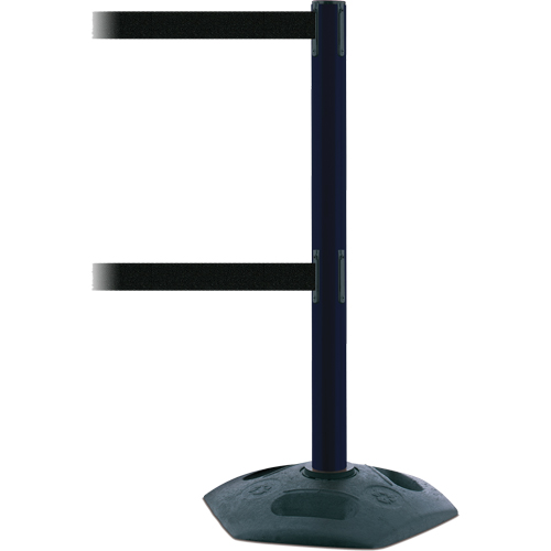Dual Line Heavy Duty Post, Plastic, 38" H, Black Tape, 7.5' Tape Length
