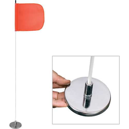 Safety Whip® Light-Duty Whips, Magnet Mount, 5' High, Orange