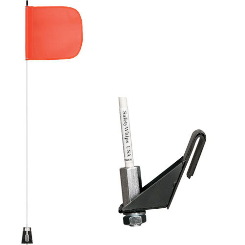 Safety Whip® Light-Duty Whips, Window Mount, 5' High, Orange