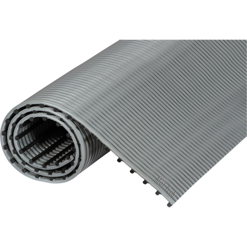 Sheer-Grip™ Mats, Slotted, 3' x 40' x 1/2", Grey, PVC