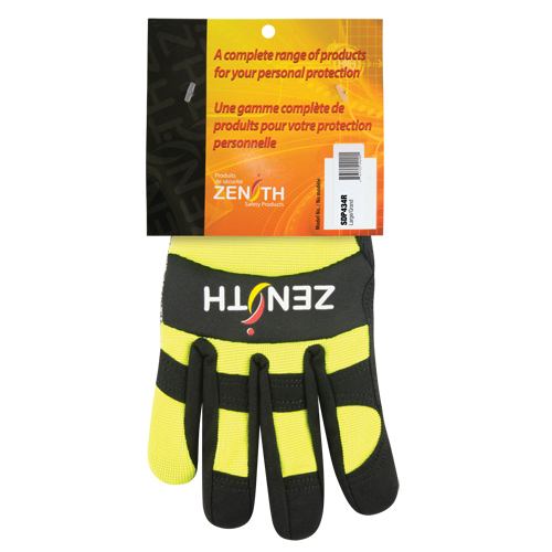 ZM500 High-Visibility Cut-Resistant Mechanic's Gloves, HPPE Palm, Size 2X-Large