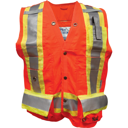 Surveyor FR Safety Vest, High Visibility Orange, Small, Polyester