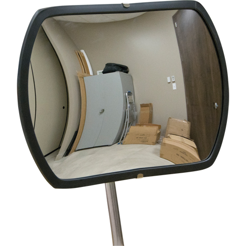 Roundtangular Convex Mirror with Telescopic Arm, 18" H x 26" W, Indoor/Outdoor