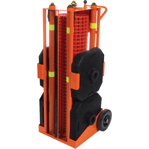 Portable Safety Zone, 100' L, Steel, Orange