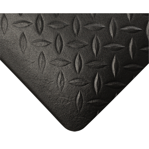 Tuf Sponge Mats No. 452, Diamond, 2' x 4' x 1/2", Black, PVC Sponge
