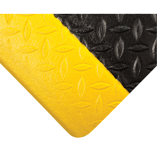 Tuf Sponge Mats No. 452, Diamond, 4' x 10' x 1/2", Black/Yellow, PVC Sponge