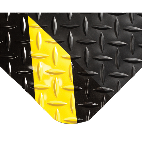 SpongeCote® Ultrasoft Mats No. 414, Diamond, 4' x 5' x 15/16", Black/Yellow, PVC Sponge
