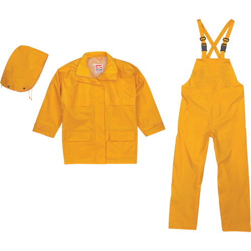 Open Road® 150D Rip-Stop 3-Piece Rain Suit, Polyester, 2X-Large, Yellow