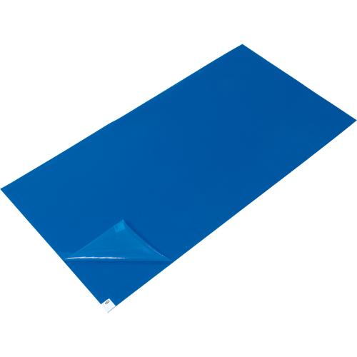 Peel-Away Cleanroom Mat Refills, 1.57 mils Thick, 2' W, 3-3/4' L x Blue