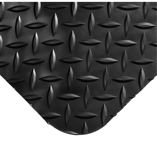 SpongeCote® Mats No.415, Diamond, 3' x 10' x 9/16", Black, PVC Sponge