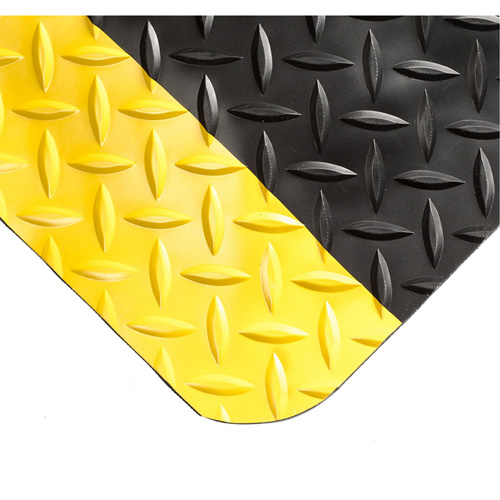 SpongeCote® Mats No.415, Diamond, 4' x 10' x 9/16", Black/Yellow, PVC Sponge