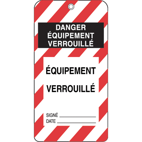 Lockout Tags, Plastic, 3" W x 5-3/4" H, French
