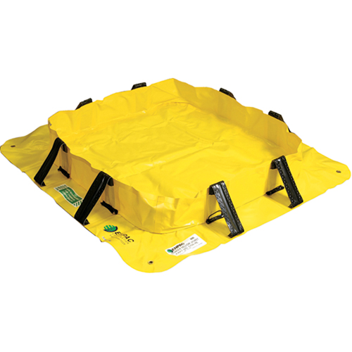 Stinger Yellow Jacket™ Berm, 120 US gal. Capacity, 4' W x 6' L x 8" H, Snap-Up Bracket