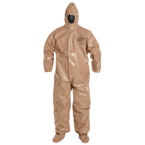 Tychem® 5000 Protective Hooded Coveralls, Large, Brown