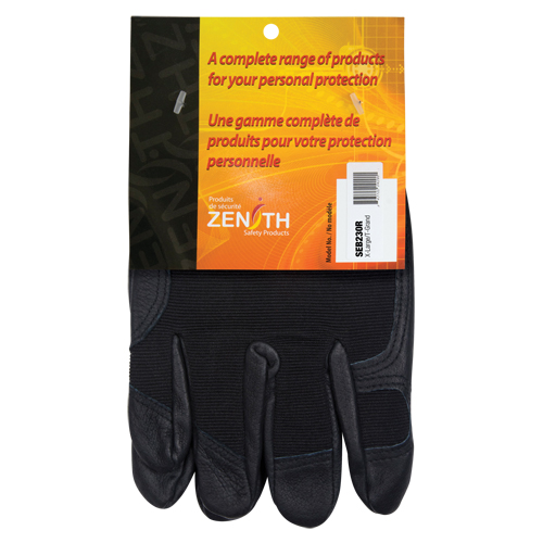 ZM300 Mechanic's Gloves, Grain Leather Palm, Size X-Large