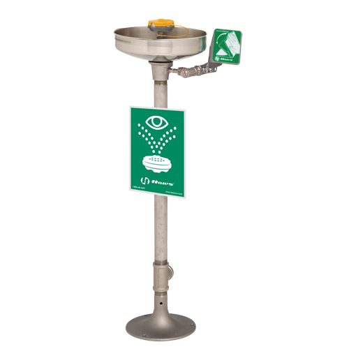 Axion® Eye/Face Wash Station, Pedestal Installation, Stainless Steel Bowl