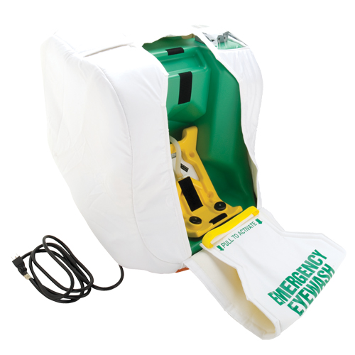 Heated Portable Eyewash Station, Gravity-Fed, 16 gal. Capacity, Meets ANSI Z358.1