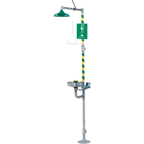 Combination Emergency Shower and Eye/Face Wash Stations, Ceiling-Mount