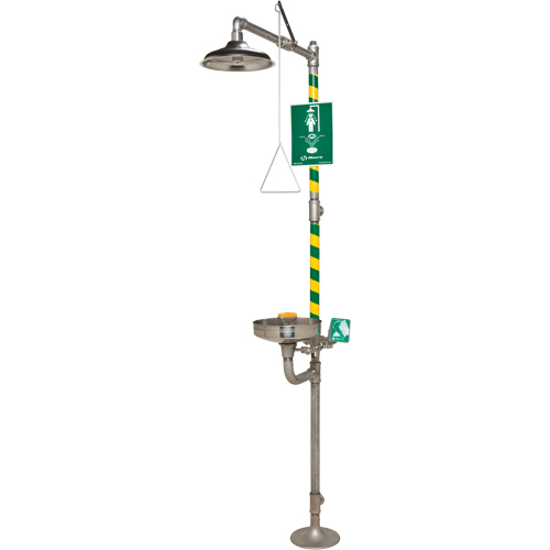 Combination Emergency Shower and Eye/Face Wash Stations, Ceiling-Mount