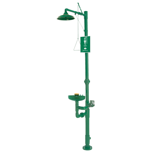 Combination Emergency Shower & Eye/Face Wash Station, Pedestal