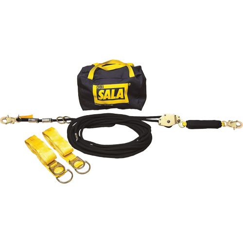 Sayfline™ Horizontal Lifeline System, 60', Kernmantle, Swivel