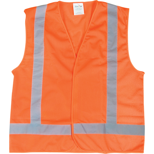 Traffic Safety Vest, High Visibility Orange, X-Large, Polyester