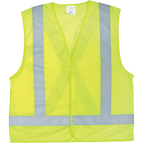 Traffic Safety Vest, High Visibility Lime-Yellow, X-Large, Polyester