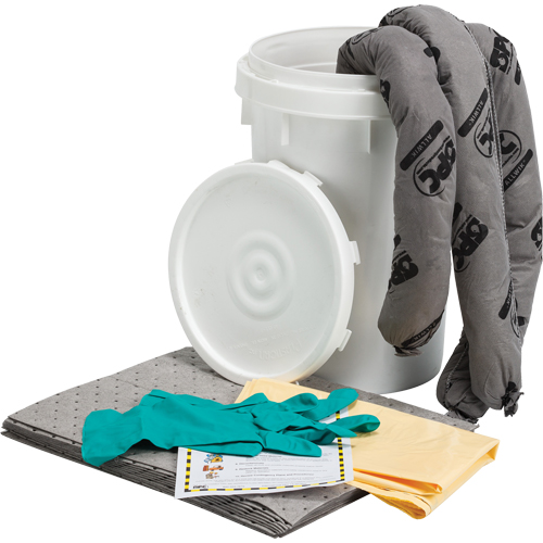 Spill Kit, Universal, Pail, 9 US gal. Absorbancy