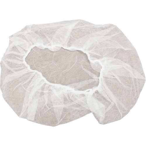 Non-Woven Bouffant Caps, Polypropylene, 24", White