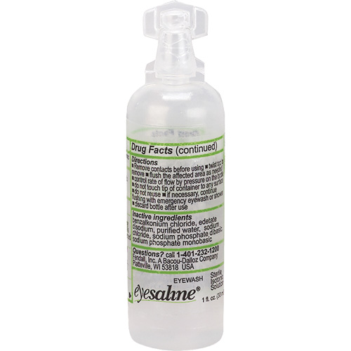 Saline Eyewash Bottles, Full Bottle, 1 oz.
