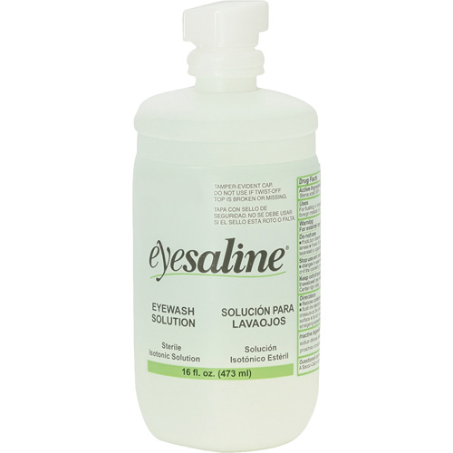 Saline Eyewash Bottles, Full Bottle, 16 oz.