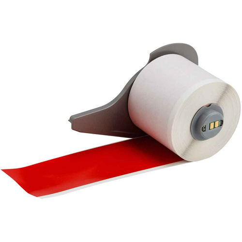 Indoor-Outdoor Label Printer Tape, Vinyl, Red, 2" Width