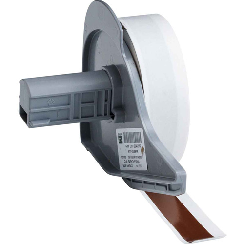 Indoor-Outdoor Label Printer Tape, Vinyl, Brown, 0.5" Width