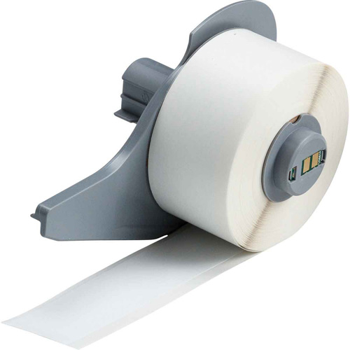 Repositionable Label Printer Tape, Vinyl, White, 1" Width
