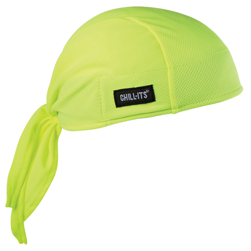 Chill-Its® 6615 Cooling Dew Rags, High Visibility Lime-Yellow