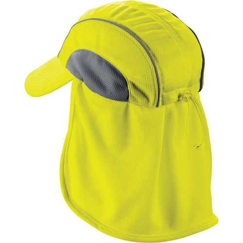 Chill-Its® 6650 Cooling Hats with Neck Shades, Hi-Vis Lime
