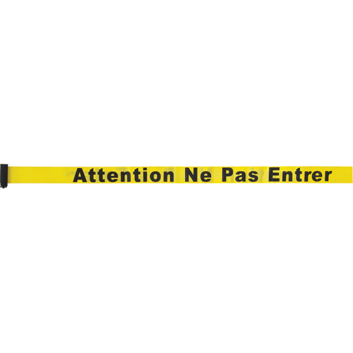 Tape Cassette for Build-Your-Own Crowd Control Barriers, Attention ne pas entrer, 7', Yellow Tape