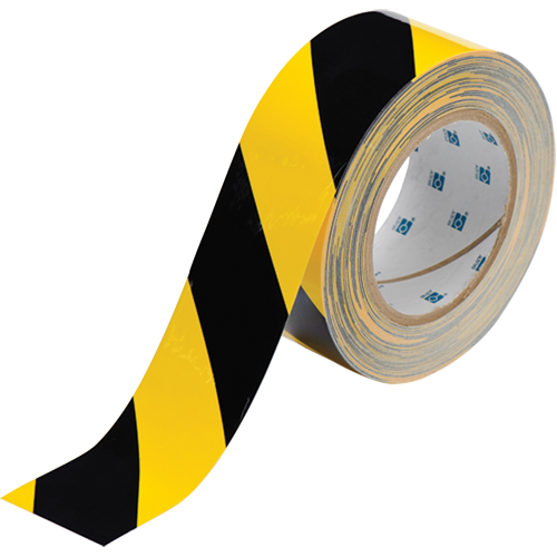 ToughStripe® Floor Marking Tape, 2" x 100', Polyester, Black and Yellow