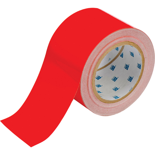 ToughStripe® Floor Marking Tape, 4" x 100', Polyester, Red